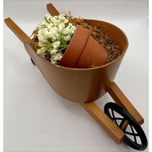 Byers Choice Wheelbarrow With Flower Pot